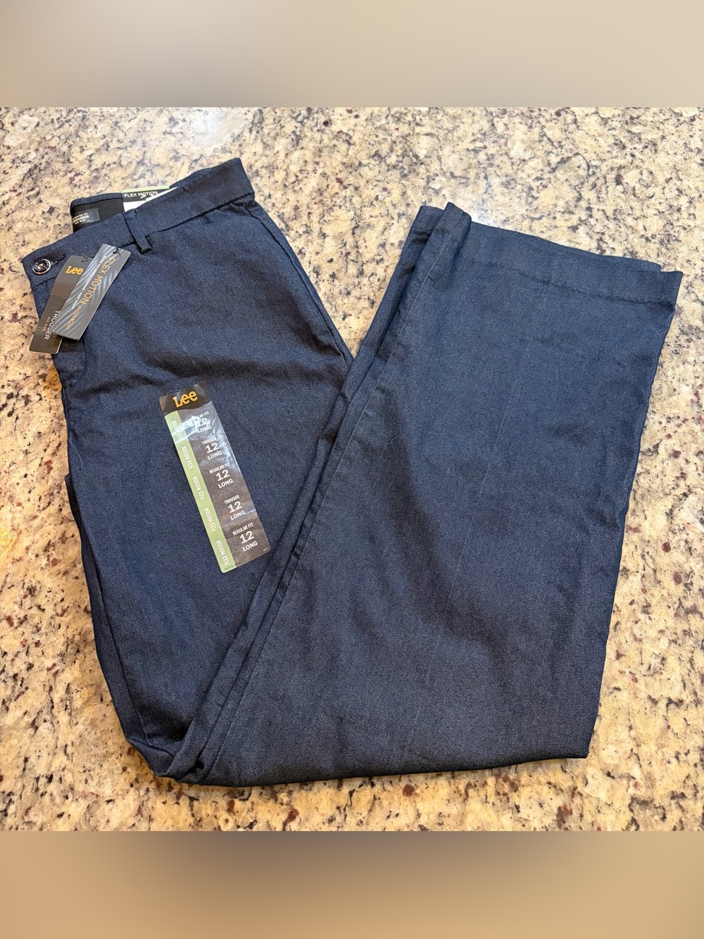 Lee Navy Blue Flex Motion Mid Rise Trousers